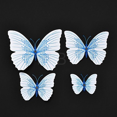 PVC Plastic Artificial 3D Butterfly Decorations DIY-I072-02B-1