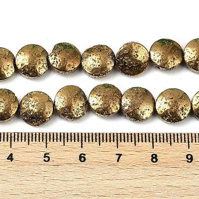 Electroplated Natural Lava Rock Beads Strands G-K388-01J-1