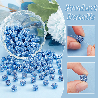 200Pcs Pave Disco Ball Beads RB-PH0001-41A-1
