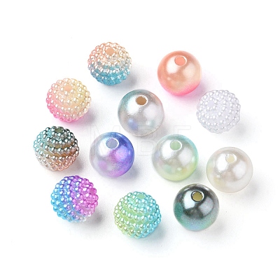 204Pcs 12 Style ABS Plastic Imitation Pearl Beads OACR-YW0001-39-1