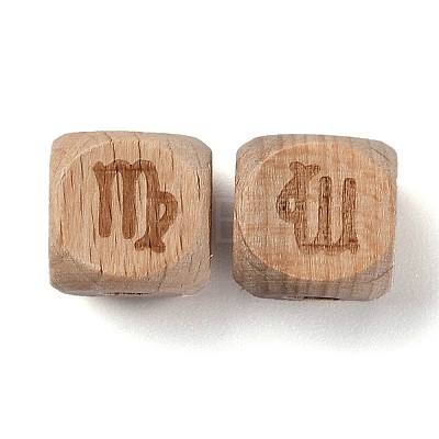 Natural Wood Constellation Beads WOOD-M002-06-1