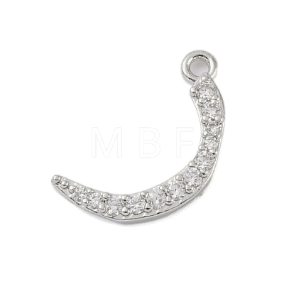 Rack Plating Brass Micro Pave Clear Cubic Zirconia Pendants KK-A224-03N-P-1