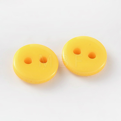 2-Hole Flat Round Resin Sewing Buttons for Costume Design BUTT-E119-24L-04-1