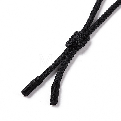 Natural Amethyst Sailor's Knot Pendant Necklace with Nylon Cord for Women NJEW-E091-02C-1