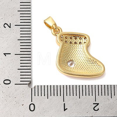 Christmas Theme Rack Plating Brass Cubic Zirconia Pendants KK-K385-119G-06-1