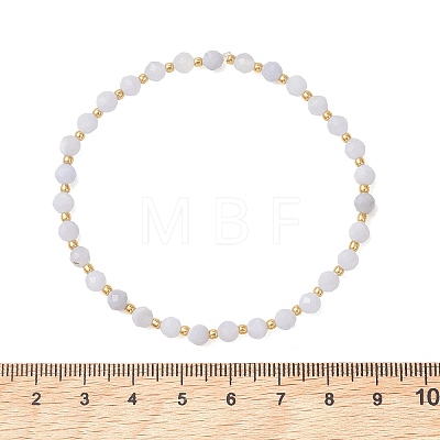 Natural Blue Lace Agate Beaded Stretch Bracelets for Women BJEW-JB13541-01-1