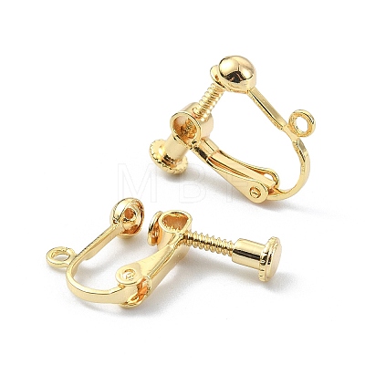 Brass Clip-on Earring Findings KK-P232-05G-1
