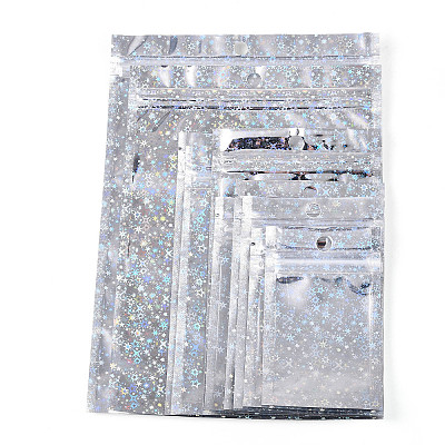 Glitter Holographic Star Plastic Packaging Yin-yang Resealable Bags OPP-N002-02A-1