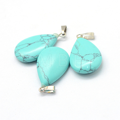 Teardrop Natural & Synthetic Mixed Stone Pendants G-Q368-M-1