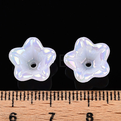 Iridescent Acrylic Bead Caps OACR-C021-08I-1