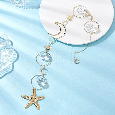 Glass Hanging Suncatchers HJEW-JM04587-1