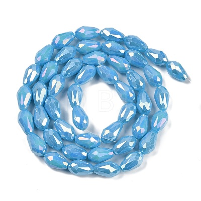 Opaque Solid Color Electroplate Glass Beads Strands EGLA-N013-P10mm-B10-1