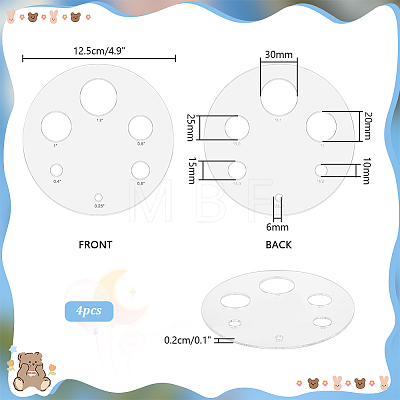 Acrylic Measuring Tool for Doll Craft Eyes TOOL-WH0155-110B-03-1
