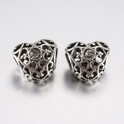 Tibetan Style Alloy Rhinestone European Beads PALLOY-F200-06I-1