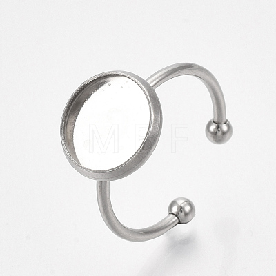 201 Stainless Steel Cuff Finger Rings Components STAS-T047-19A-1