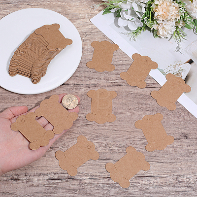 80Pcs Bone Shape Paper Thread Winding Boards SENE-SC0001-09B-1