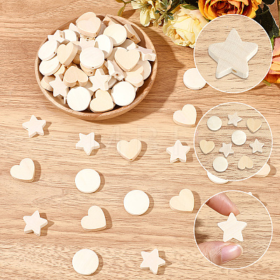 180Pcs 3 Styles Wood Beads WOOD-PA0001-63-1