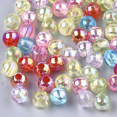 Transparent Plastic Beads OACR-S026-6mm-M-1