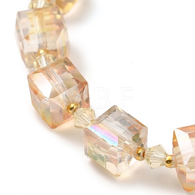 Electroplate Glass Beaded Stretch Bracelets for Women BJEW-JB11213-01-1