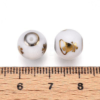 Christmas Opaque Glass Beads X-EGLA-R113-06C-1