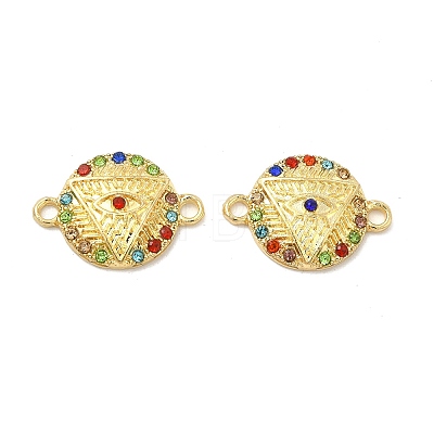 Alloy Connector Charms with Colorful Rhinestone FIND-H039-72G-1