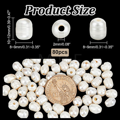  80Pcs Grade B Natural Cultured Freshwater Pearl Beads PEAR-NB0002-19-1