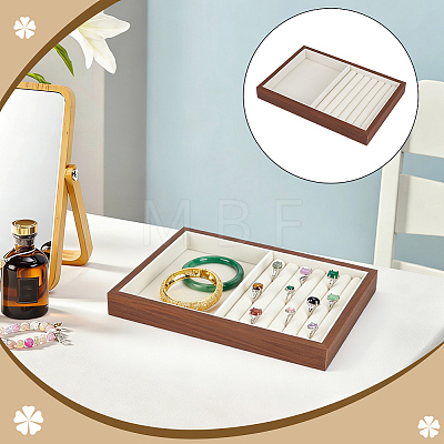 Rectangle Wood Jewelry Trays for Earrings AJEW-WH0880-84A-1