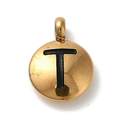 304 Stainless Steel Black Enamel Charms STAS-R009-01G-T-1