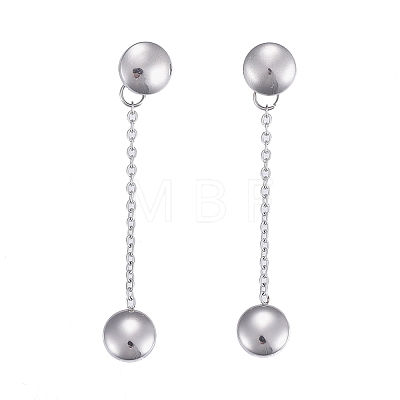 304 Stainless Steel Chain Tassel Earrings EJEW-I248-08-1