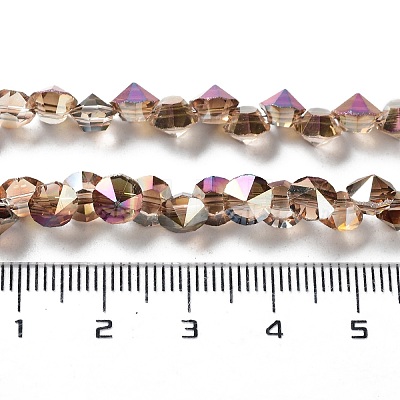 Electroplated Glass Beads Strands EGLA-S174-01B-03-1