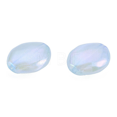 Rainbow Iridescent Plating Acrylic Beads OACR-N010-062-1