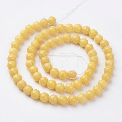 Natural Mashan Jade Round Beads Strands G-D263-6mm-XS07-1