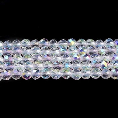 Electroplate Glass Beads Strands GLAA-H021-01B-AB01-1