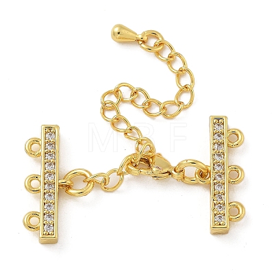 Rack Plating Brass Micro Pave Cubic Zirconia Chain Extender KK-A234-029A-G-1
