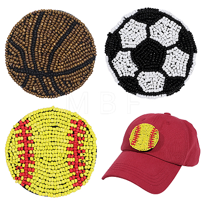 3Pcs 3 Styles Sport Theme Felt Fabric Ornament Accessories DIY-PH0038-34-1