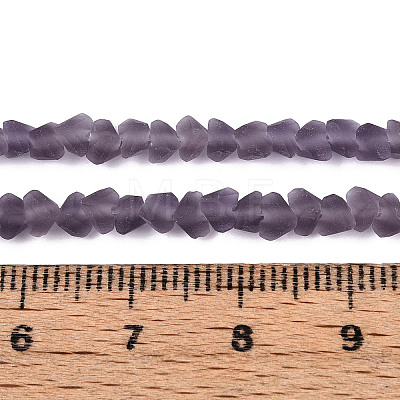 Frosted Transparent Glass Beads Strands GLAA-N016-4mm-02-1