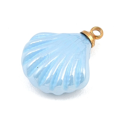 304 Stainless Steel Resin Pendants STAS-K322-11B-G-1