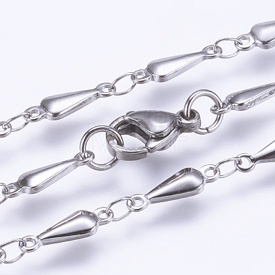 304 Stainless Steel Chain Necklaces STAS-P164-18-1