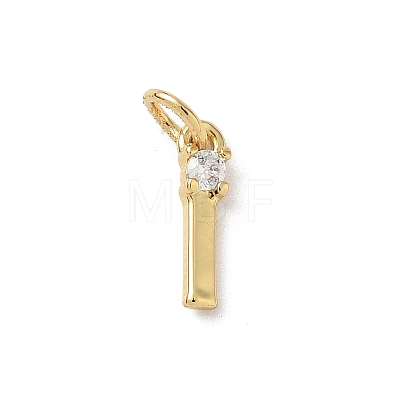 Brass Pave Clear Cubic Zirconia Charms KK-A273-01G-I-1