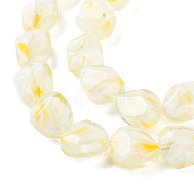 Handmade Gold Sand Lampwork Beads Strands LAMP-U001-01G-1