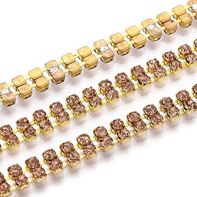 Iron Rhinestone Cup Chains CH-N005-04B-G-1