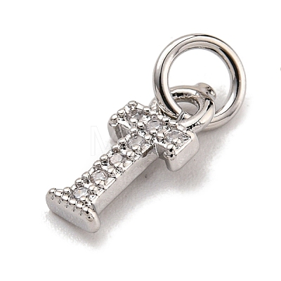 Initial Letter Brass with Cubic Zirconia Charms KK-Q814-26T-P-1