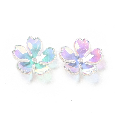 Transparent Acrylic Flower Bead Caps X-MACR-C009-13-1