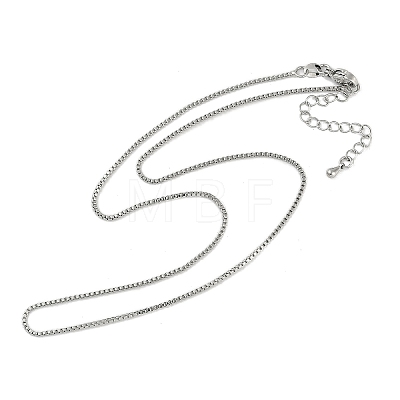 Brass Box Chain Necklace for Women NJEW-B118-01P-1
