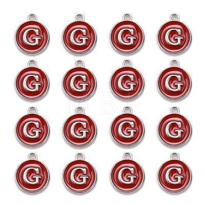 Platinum Plated Alloy Enamel Charms ENAM-S118-03G-P-1