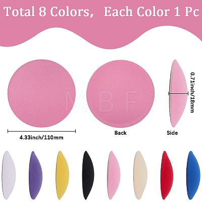 8Pcs 8 Colors EVA Fascinator Hat Base for Millinery AJEW-GF0010-93-1