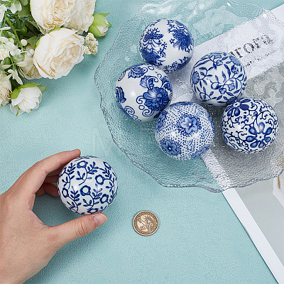 6Pcs 6 Styles Handmade Porcelain Beads PORC-OC0001-16-1