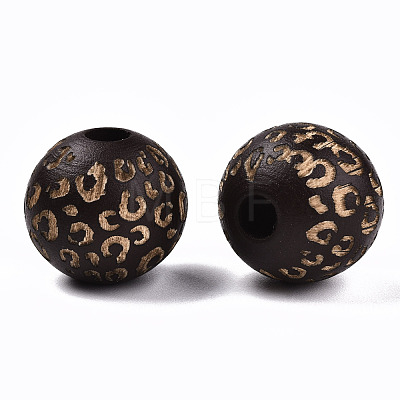 Painted Natural Wood Beads WOOD-T021-53B-02-1