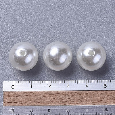 ABS Plastic Imitation Pearl Round Beads MACR-F033-8mm-24-1