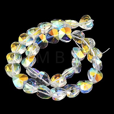 Electroplate Transparent Glass Beads Strands GLAA-C029-04-1